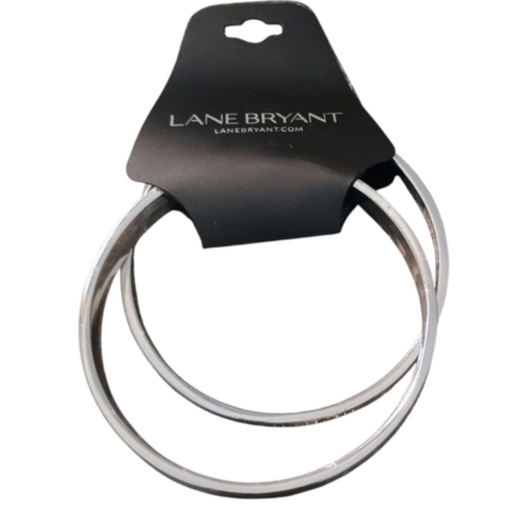 NWT Lane Bryant Strength Silver Bangle Bracelet Set - Picture 2 of 3